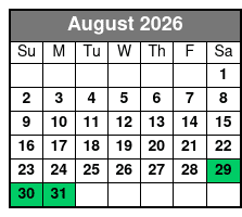 Sunset Cruise 1.5 Hour Lower Grand Lagoon August Schedule