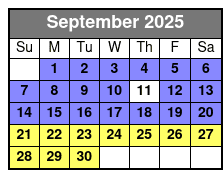 2 Hours Sunset Sail Aboard 50' Sy Ohana September Schedule