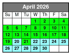 2 Hours Sunset Sail Aboard 50' Sy Ohana April Schedule