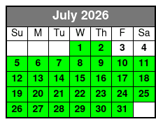 2 Hours Sunset Sail Aboard 50' Sy Ohana July Schedule