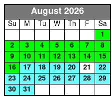 2 Hours Sunset Sail Aboard 50' Sy Ohana August Schedule