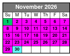 2 Hours Sunset Sail Aboard 50' Sy Ohana November Schedule