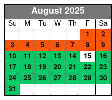 Pirates Voyage Dinner & Show August Schedule