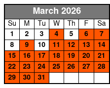 Pirates Voyage Dinner & Show March Schedule