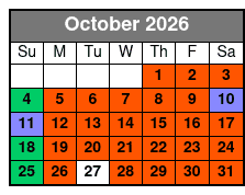 Pirates Voyage Dinner & Show October Schedule