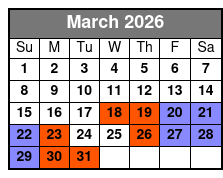 Scuba Dive March Schedule