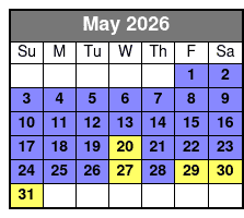 Scuba Dive May Schedule