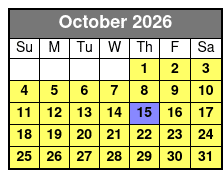 Scuba Dive October Schedule