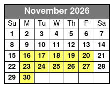 Schedule November Schedule