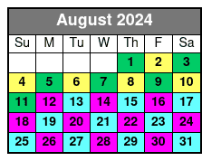 Shell Island Snorkel Cruise August Schedule