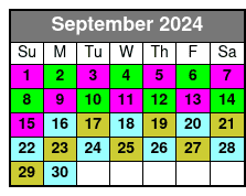 Shell Island Snorkel Cruise September Schedule