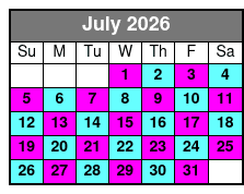 Shell Island Snorkel Cruise July Schedule