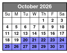 Shell Island Snorkel & Dolphin Cruise October Schedule