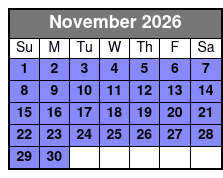 Scream Machine | Sunset Tour November Schedule