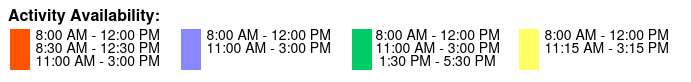 Half-Day Rental Color Key