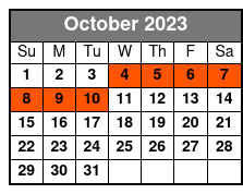 Discover Stand up Paddle Board Tour October Schedule