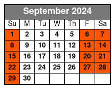 Full Day Snowshoe Rental September Schedule