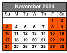 Full Day Snowshoe Rental November Schedule