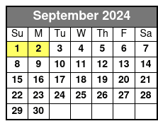 Holidays September Schedule