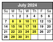 Weekdays July Schedule