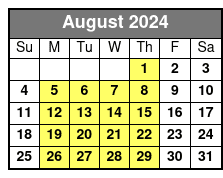 Weekdays August Schedule