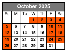 North Lake Tahoe 3 Hour Tandem Rental October Schedule