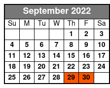 3-Hour Single Kayak Rental September Schedule