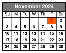 3-Hour Paddleboard Rental November Schedule