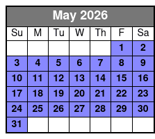 Morning 5-Hour Private Fishing Charter May Schedule