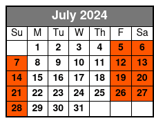 Full Day - Bike Rental July Schedule