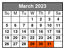 Stand Up Paddle Board March Schedule