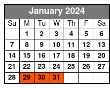 1 Hour Daytona Beach Tandem Kayak January Schedule