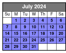 Daytona Beach Tandem Kayak July Schedule