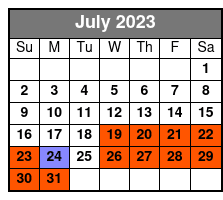 Full Combo Zipline Adventure July Schedule