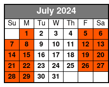 Full Combo Zipline Adventure July Schedule