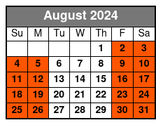 Full Combo Zipline Adventure August Schedule