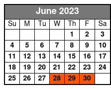 Single Kayak June Schedule