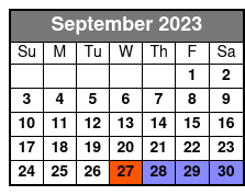 Single Kayak September Schedule