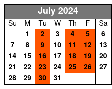 Sunset Celebration Dolphin Cruise July Schedule
