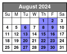 Sunset Celebration Dolphin Cruise August Schedule