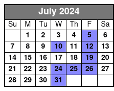 Sunset Hibachi Dinner Cruise July Schedule