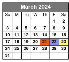 Pirate Cruise March Schedule