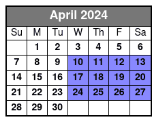 Pirate Cruise April Schedule