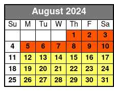 Pirate Cruise August Schedule