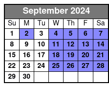 Pirate Cruise September Schedule