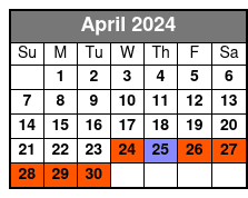Kayaking Tour April Schedule