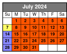 Kayaking Tour July Schedule