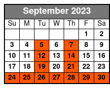 Historic Savannah Cruise: 09:00 September Schedule
