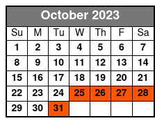 Private Dolphin Cruise October Schedule