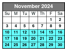 Sunset Dolphin Cruise November Schedule